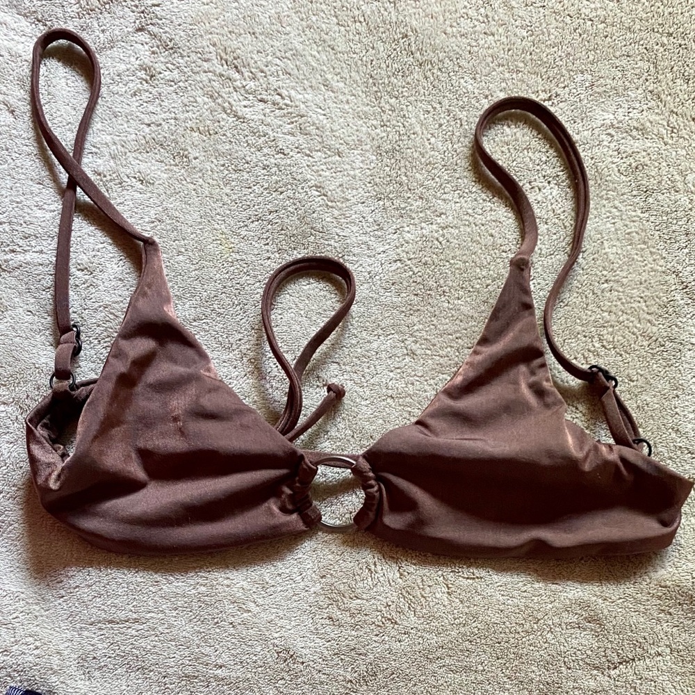 VYB Roulette Ring Bralette Bikini Top Brown S
